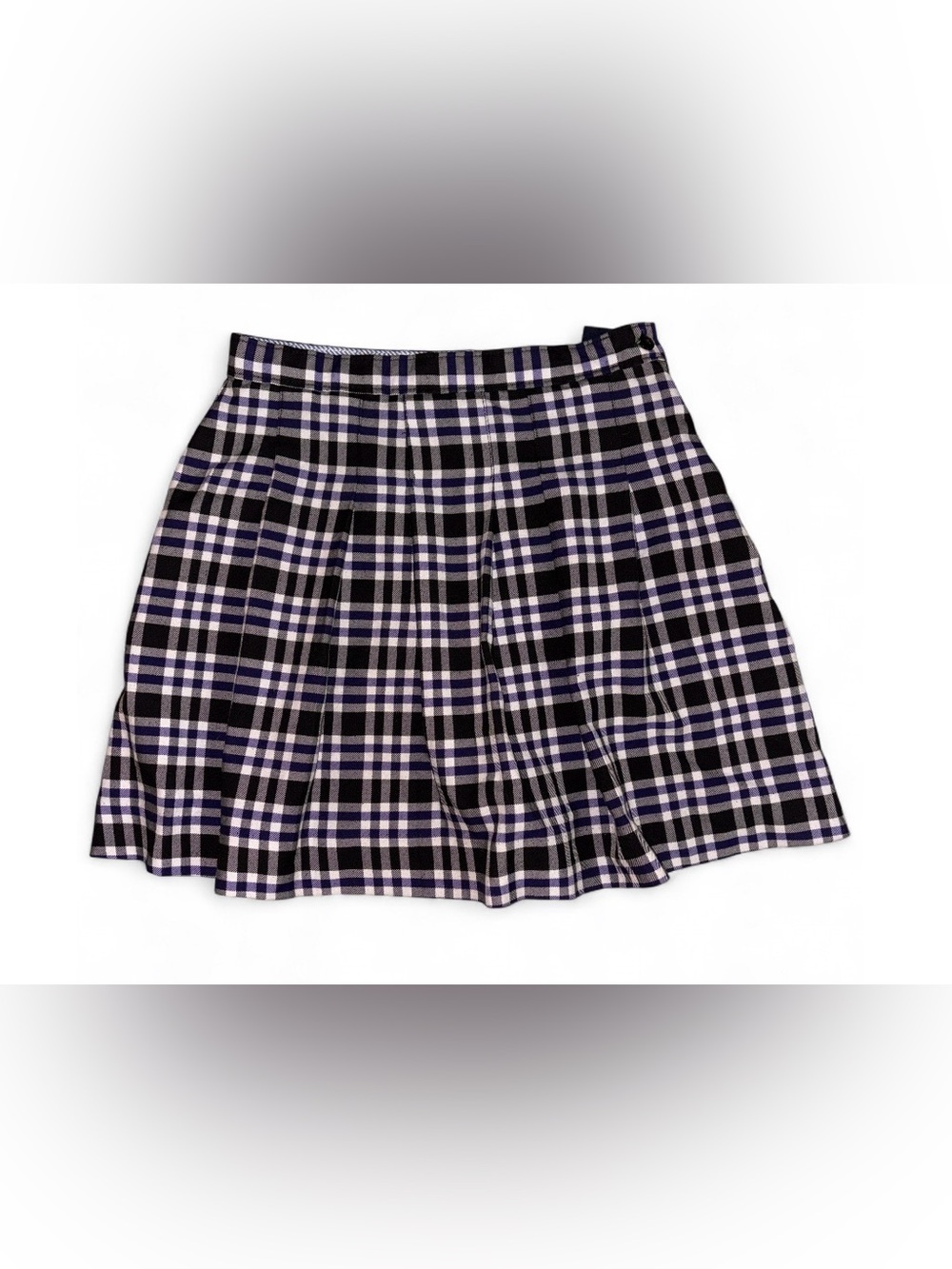 Tommy Hilfiger Black and Purple Plaid Pleated Skort